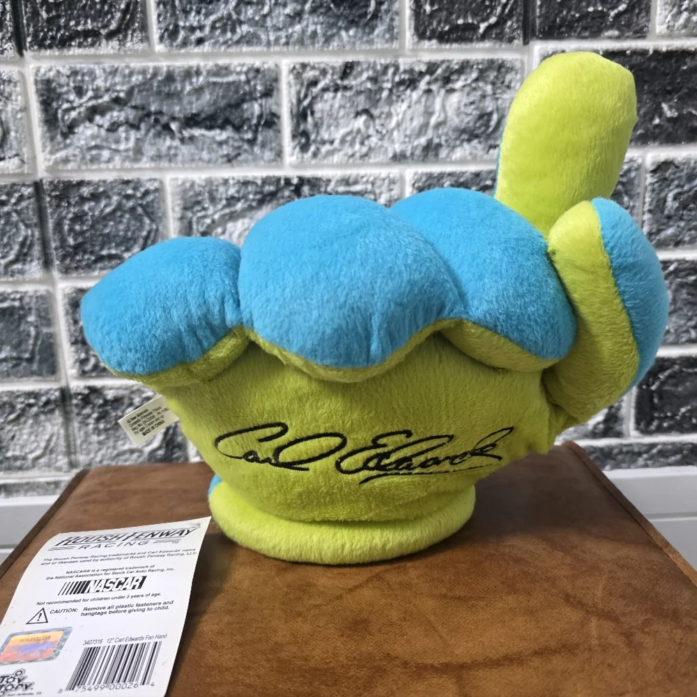 Nascar Carl Edwards Roush Fenway Blue Foam Finger Plush Toy